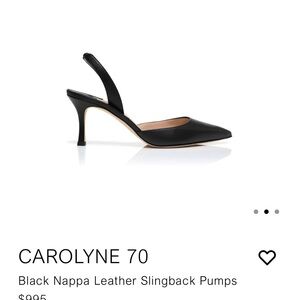 Manolo Blahnik Black Pointed-Toe Slingback Pumps